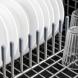 100 Adet Bulaşık Makinesi Sepet Başlığı - Paslanma Önleyici Koruyucu Kapak Uçları ve Çizilme Engelleyici Gri Tamir Seti