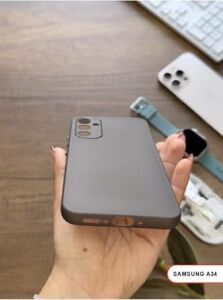 Süper Ince Mat Ultra Thin Silikon Kılıf Buzlu Beyaz  Galaxy A34 ile Uyumlu