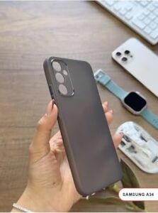 Süper Ince Mat Ultra Thin Silikon Kılıf Buzlu Beyaz  Galaxy A34 ile Uyumlu
