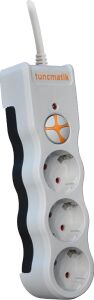 TSK19009 Powersurge 3-Surge Protectıon PLUG-1050 Joule-Wıth Beyaz