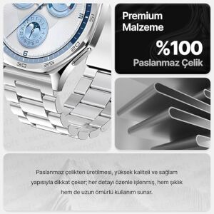 22MM ile Uyumlu Saatler Için Paslanmaz Çelik 46MM Baklalı Kordon  Watch (Gt6 Pro/gt6/gt5 Pro/gt5/gt4/watch 4 Pro/gt3/gt3 Pro/gt2/gt2 Pro)
