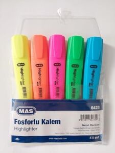 Fosforlu Kalem 5'li Plastik Ambalaj