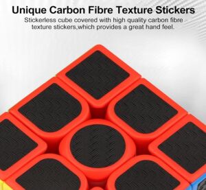 Türkiye Karbon Fiber 3X3X3 Profesyonel Hız Küpü, 6+ Yaş, Zeka Geliştirici Eğitici Oyuncak, Rubik Sabır Küpü