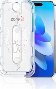 Apple ile Uyumlu iPhone 16 Plus Kolay Uygulama Aparatlı 5d Magic Glass Cam Ekran Koruyucu Şeffaf