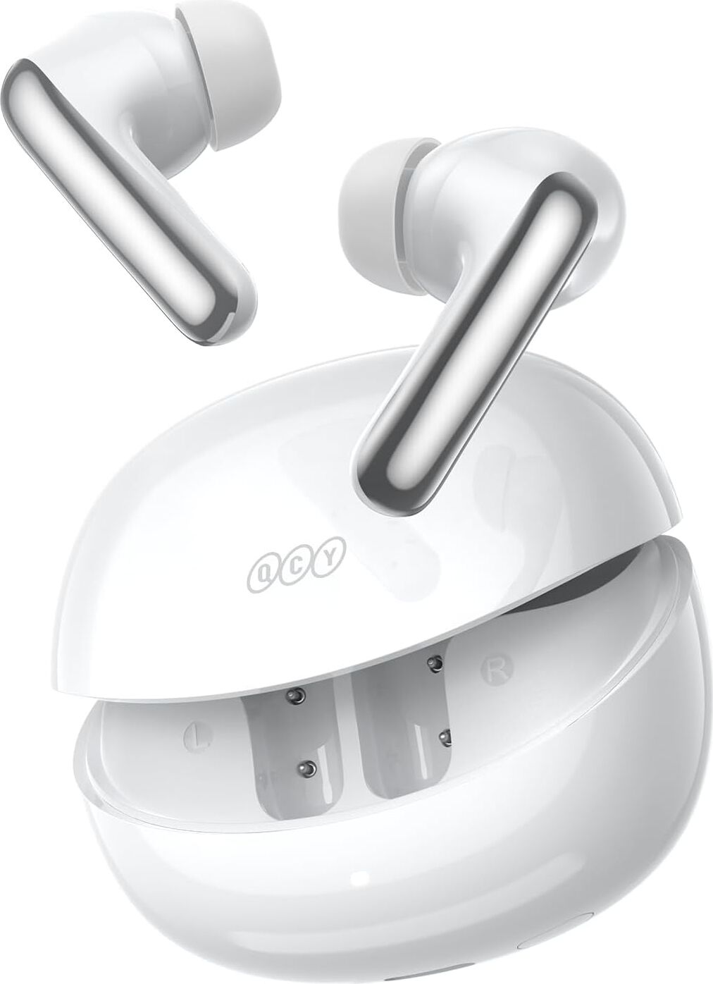 Qcy Melobuds N60 Aktif Gürültü Önleyici Kablosuz Kulaklıklar, 6-Mic Kablosuz Ldac Yüksek Çözünürlüklü 56DB Anc Kulak Tomurcukları, Çift Sürücü, Hızlı Şarj 45H Çalma Süresi, Uyarlanabilir Eq, Ipx5 Su
