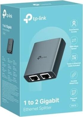 EH210 Gigabit Ethernet Splitter 1 To 2, Lan Çoğaltıcı 1000 Mbps, Usb-C Güçlü, Dual Port Ethernet Bölücü, Tak Çalıştır Network Splitter