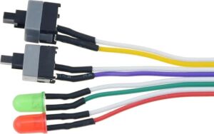 5064 Ana Kart Power Kablosu LED Işıklı Reset Açma Kapama Butonu Kablosu On Off Switch