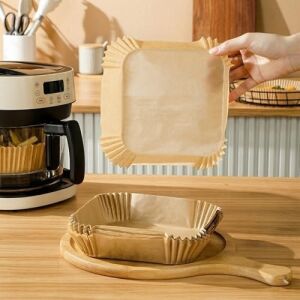 Kare Airfryer Pişirme Kağıdı, Yağ Geçirmez ve Yapışmaz Tek Kullanımlık, Yüksek Isıya Dayanıklı, Hava Fritözü ile Uyumlu, Pratik ve Hijyenik Mutfak Yardımcı Pişirme Kağıdı Seti, 50 Adet