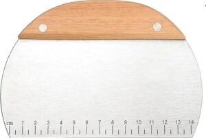 Çelik Oval Ahşap Saplı Hamur Kesici Spatula, Kahverengi