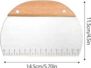 Çelik Oval Ahşap Saplı Hamur Kesici Spatula, Kahverengi