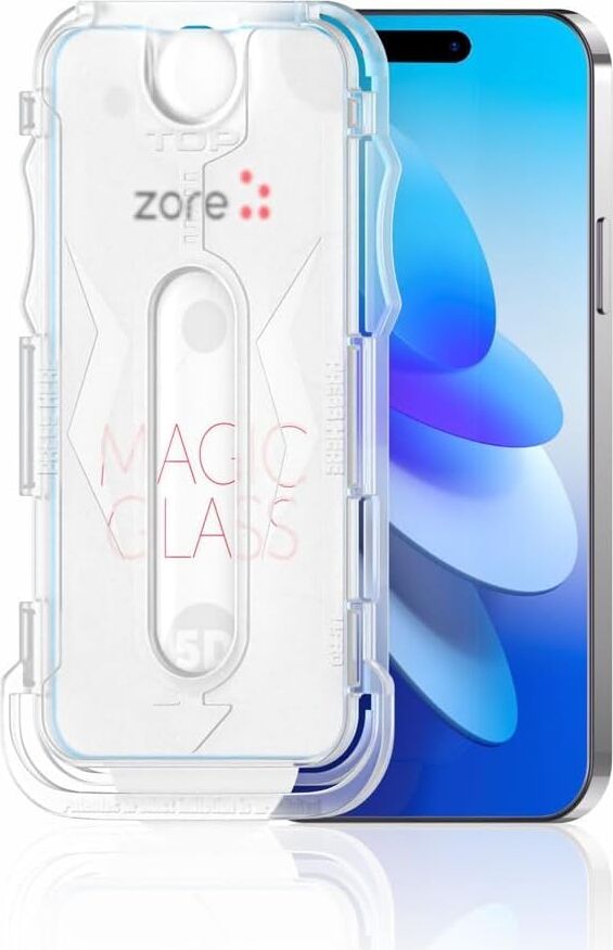 Apple ile Uyumlu iPhone 14 Pro Max Kolay Uygulama Aparatlı 5d Magic Glass Cam Ekran Koruyucu Siyah