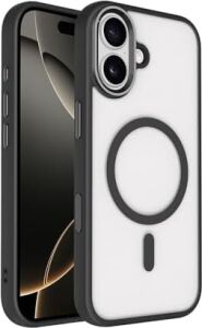Senon Apple iPhone 17 Için Kılıf Magsafe Uyumlu Şarj Özellikli Zore Krom M-Safe Silikon Kapak (Siyah)