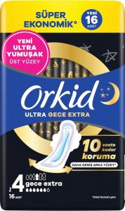 Ultra Hijyenik Ped Gece Ekstra (Boy 4) Süper Ekonomik Paket 16 Adet Ped