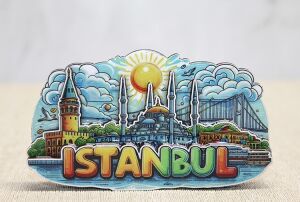 Ahşap Istanbul Temalı Magnet - Model 5