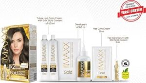 Serisi 24K Altın Parçacıklı Serum ile 1 Kutu 2 x 50 ml ve Geliştiriciler Saç Boyası (Küllü Kumral 7.1)