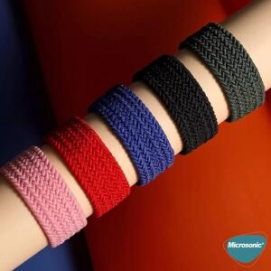 Amazfit Gtr 2 Sport 47MM Kordon, (Medium Size, 155MM) Braided Solo Loop Band (Amazfit Gtr 2 Sport ile Uyumlu Kordon, Akıllı Saat Kayışı)