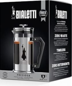 - Preziosa French Press: Yaklaşık 350ML Kapasiteli Kahve Hazırlayıcı - 18/10 Paslanmaz Çelik Gövde - Bulaşık Makinesinde Yıkanabilen Borosilikat Cam Sürahi - Paslanmaz Çelik Filtre Sistemi