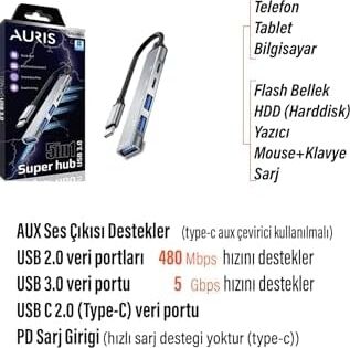 Type C Çevirici USB Dönüştürcü Çoklayıcı Tablet Bilgisayar Telefon Type-C USB Çoklayıcı Hub