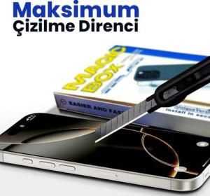 iPhone 13 Pro Max / 14 Plus Ekran Koruyucu Cam |  Magıc-Box Tozsuz Hizalama | Tam Kaplama 9h Kırılmaz & Çizilmez
