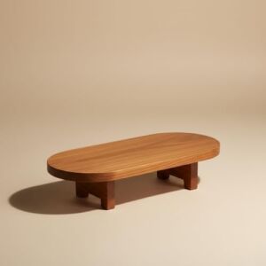 Doğal Akasya Ayaklı Oval Kesim Panosu ve Sunum Tahtası - 33 cm Et, Peynir ve Ekmek Servisliği - Dekoratif Ahşap Mutfak Standı