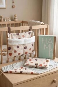 Yenidoğan 3 Prç Anne Bebek Hediye Hastane Çıkışı Alt Açma Bakım Çanta Askılı Organizer Set Urcin