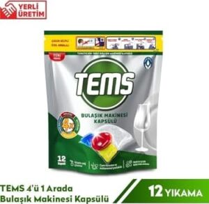 Tems 4 Ü 1 Arada Bulaşık Makinesi Kapsülü 12 Li 134 gr