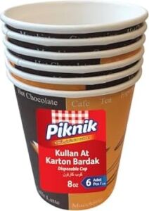Piknik Kullan At Karton Bardak 8 Oz 6'lı 1484