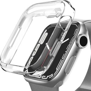 Apple Watch ile Uyumlu Series 10 Şeffaf Kılıf Ekranı Tam Kapatan Silikon Yapılı Ekran Koruma Apple Watch ile Uyumlu Series 10 Ekran Koruyucu Şeffaf (46MM)