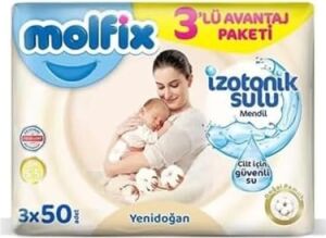 Yenidoğan Izotonik Sulu Islak Havlu 150 Yaprak