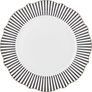New Ince Çizgili Servis Tabağı 27 cm Siyah