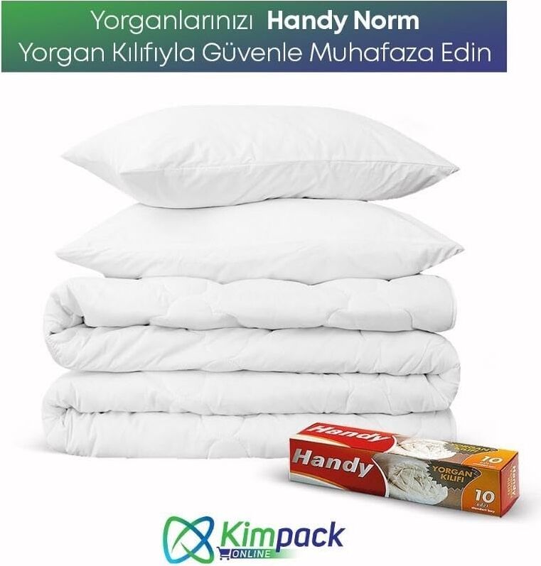 Handy Vakumsuz Şeffaf Yorgan Yastık Battaniye Nevresim Kılıfı Poşeti Torbası - 10 Adetlik 1 Kutu
