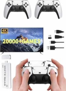 3D 4K 2000 Oyunlu Game Stick Oyun Konsolu Çift Konsol