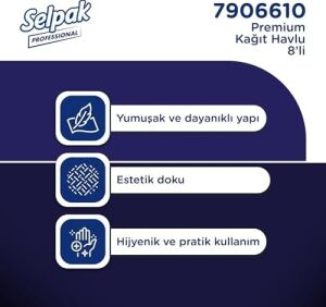Selpak Professional Premium Havlu Kağıt, 8 Rulo