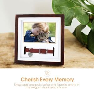 Pearhead Pet Yaka Hatıra Çerçevesi, Evcil Hayvan Anıtı Resim Çerçevesi, Evcil Hayvan Sahibi Ev Dekoru, Kedi Veya Köpek Hatırası, 3 ''x 4.5'' Fotoğraf Ekleme, Duvara Montaj ve Masa Üstü Çerçeve, Espresso