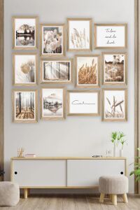 12 Parça Çerçeve Görünümlü Mdf Tablo Seti