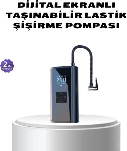 Kablosuz Dijital Lastik Şişirme Pompası LED Işıklı 80W