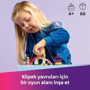 Yavru Köpek Oyun Parkı 42665-4 Yaş ve Üzeri Kız ve Erkek Çocuklar Için 3 Köpek Figürü ile Aliya ve Sara Mini Bebekleri Içeren Yaratıcı Oyuncak Yapım Seti, Hediye Fikri (66 Parça)