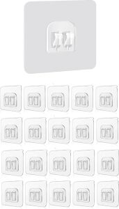 Smartizi 20'li Çiftli Banyo Köşe Rafı Yedek Sticker (60X60MM) - 20 Parça Mega Ekonomik Paket Güçlü Raf Tutucu Seti