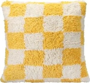 Pop Plaid Dokuma Yastık Sarı 45X45CM