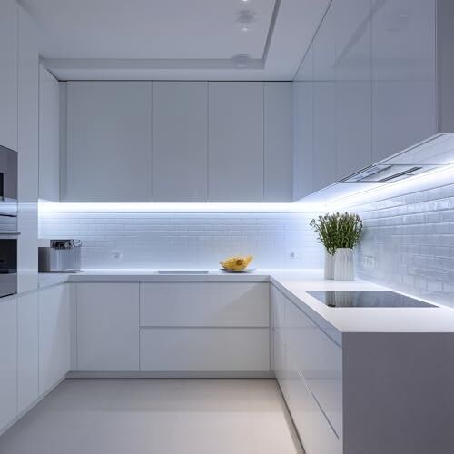 5 Metre Beyaz Şerit LED Kumandalı Dimmer Anahtar Tak Çalıştır Hazır Set Adaptör Dahil, Açma-Kapama, Parlaklık Ayarı Yapılabilir, Mutfak, Tezgah, Dolap Içi, Ayna, Tv Ünitesi Aydınlatma
