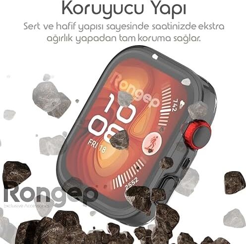 Watch Fit 4 Pro Için 360° Kasa Koruyucu Yumuşak Tpu Kılıf Dokunmatiği ve Netliği Etkilemeyen Fit 4 Pro Ekran Koruyucu Kılıf Darbelere Karşı  Watch Fit4 Pro Koruma (Şeffaf)