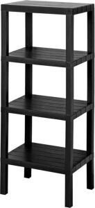 4 Katlı Köşe Rafı | Banyo, Mutfak ve Kiler Için Yer Tasarruflu Organizer | Çok Amaçlı Plastik Raf | 4 Farklı Renk Seçeneği (38X29X100CM) (Siyah)