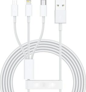 3ü1 Arada USB Kablo. Şarj Kablosu, Çoklu Sarj Kablosu 3 Uçlu Type-C Uyumlu