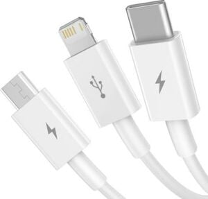 3ü1 Arada USB Kablo. Şarj Kablosu, Çoklu Sarj Kablosu 3 Uçlu Type-C Uyumlu