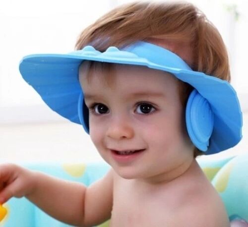 Bebek Banyo Şapkası Düğmelı Kulaklıklı