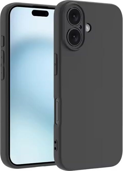 & Aksesuar iPhone 16 ile Uyumlu Içi Kadife Kamera Korumalı Lansman Silikon Kılıf Ince Yapılı Tam Koruma Sağlayan Kamera Korumalı Kılıf (Siyah)
