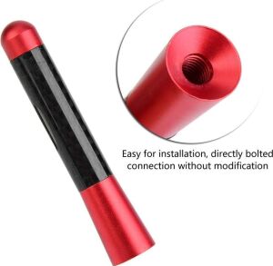 Uni̇versal Kırmızı Karbon Fi̇ber Oto Çubuk Radyo Anteni̇ 12 cm