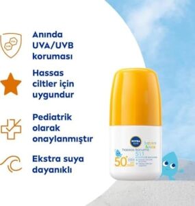 Sun Spf 50+ Bebek ve Çocuk Için Hassas Koruma Güneş Koruyucu Roll-On 50ML,SUYA Dayanıklı,hassas Cilt