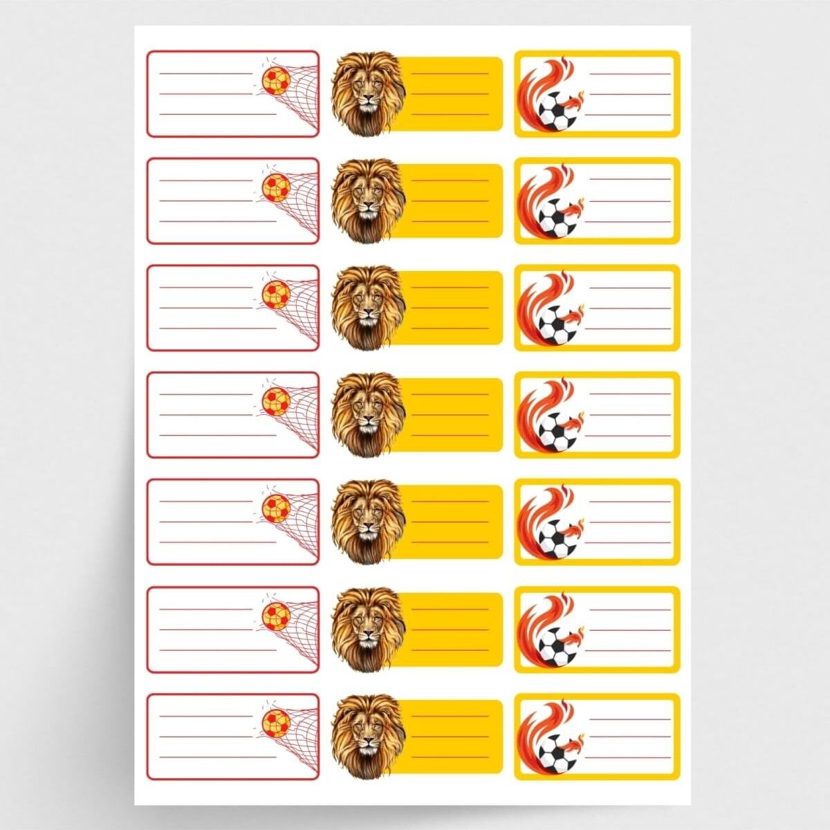 Sarı-Kırmızı Isimlik Okul Etiketi, Sticker Seti, 420 Adet