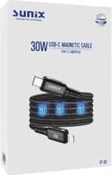 30W Mıknatıslı Usb-C Lightning Data ve Şarj Kablosu Ip-30